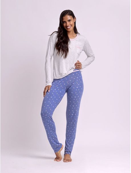 Pijama Feminino Manga Longa Misty