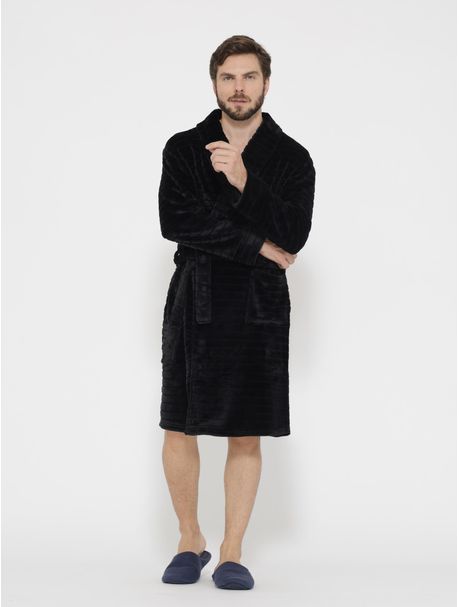 Robe Soft Masculino Manga Longa Black Lines