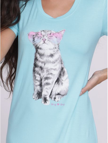 Camisola Manga Curta Cat Hearts