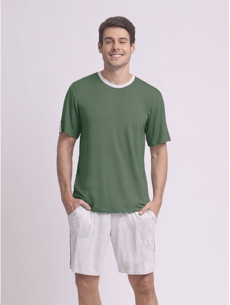 Pijama Masculino Manga Curta Jim
