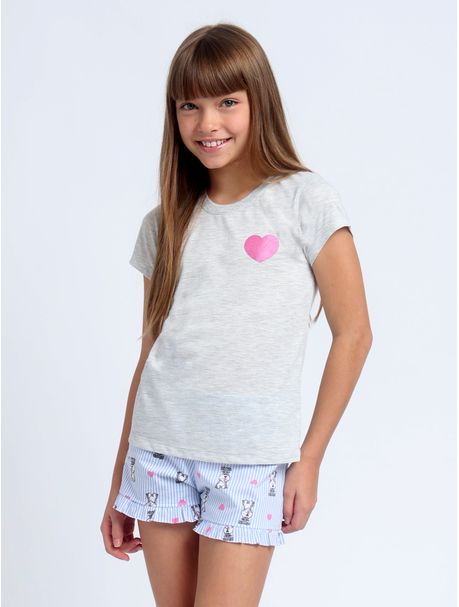 Short Doll Infantil Manga Curta Family Dog