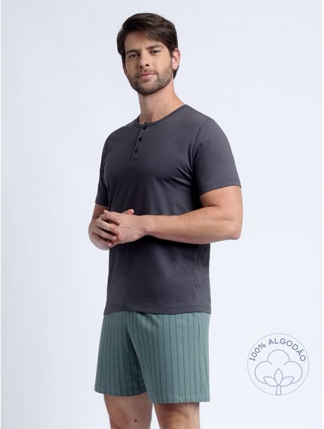 Pijama Masculino Manga Curta Hunter