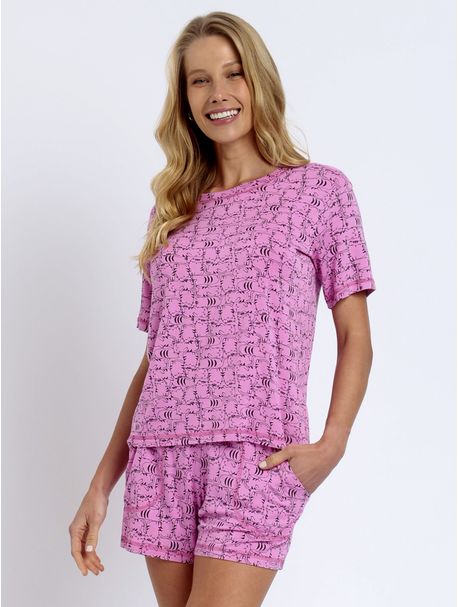 Short Doll Manga Curta Pink Cats