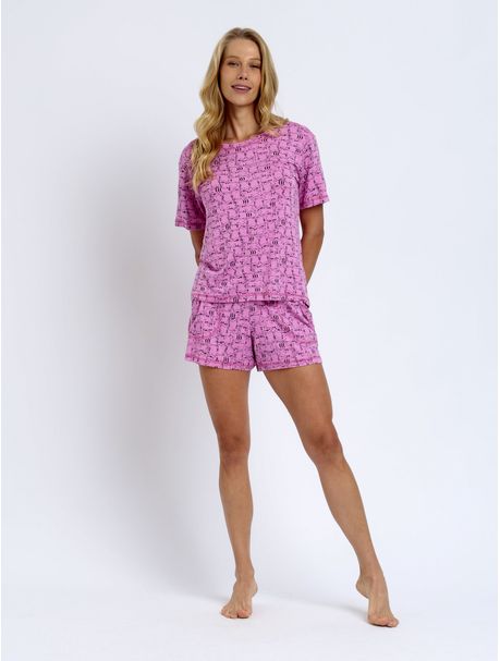 Short Doll Manga Curta Pink Cats