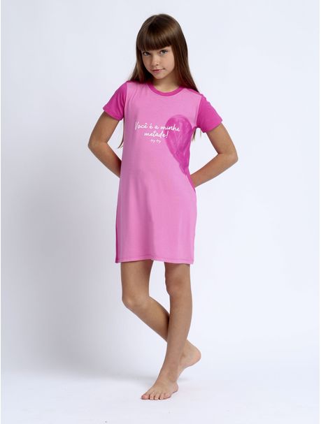 Camisola Infantil Manga Curta Minha Metade