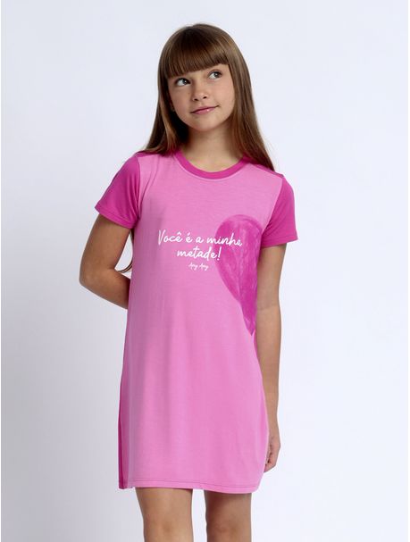 Camisola Infantil Manga Curta Minha Metade