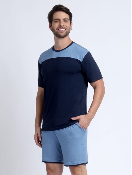 Pijama Masculino Manga Curta Clay