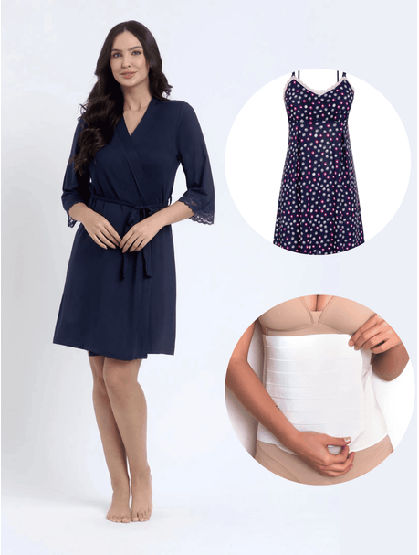 Compre Junto Conjunto Robe e Camisola Maternidade e Cinta Any Any