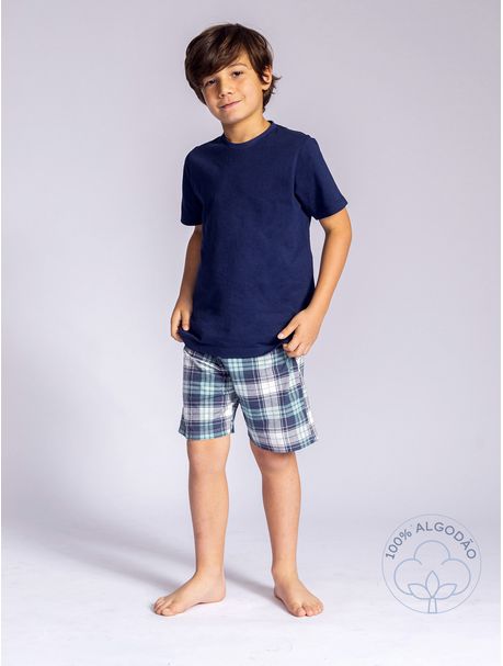 Pijama Infantil Masculino Manga Curta Happy Day