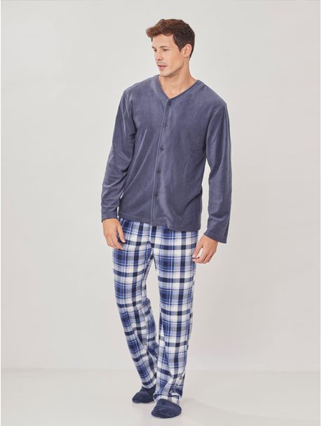 Pijama Soft Longo Manga Longa Masculino Zurique