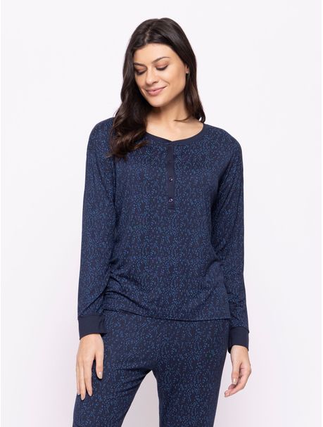 Pijama  Feminino Longo Manga Longa Betina