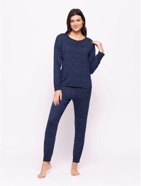 Pijama  Feminino Longo Manga Longa Betina