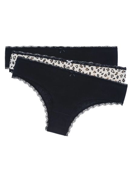 Kit Com 3 Calcinhas Boneca Renda Onça
