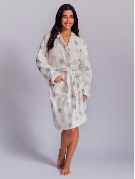 Robe Soft Feminino White Stars