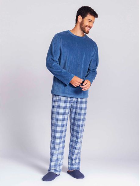 Pijama Soft Masculino Manga Longa Mike