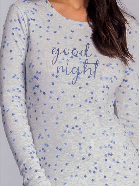 Pijama Feminino Manga Longa Night Star