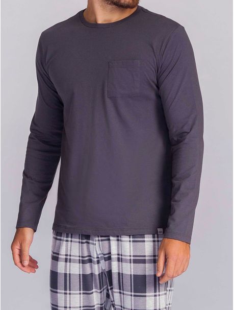 Pijama Masculino Manga Longa Sorria