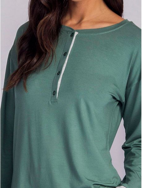 Pijama Feminino Longo Manga Longa Flávia