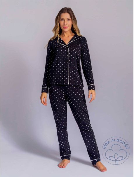 Pijama Feminino Manga Longa Black Glam