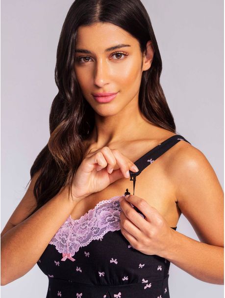 Pijama Maternidade Trio Manga Longa Kitty