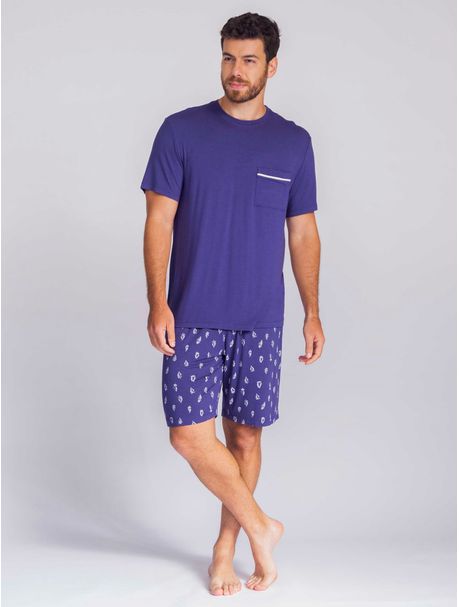 Pijama Masculino Manga Curta Boat