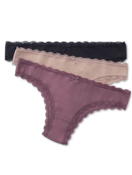 Kit Com 3 Calcinhas Biquíni Confort Uva