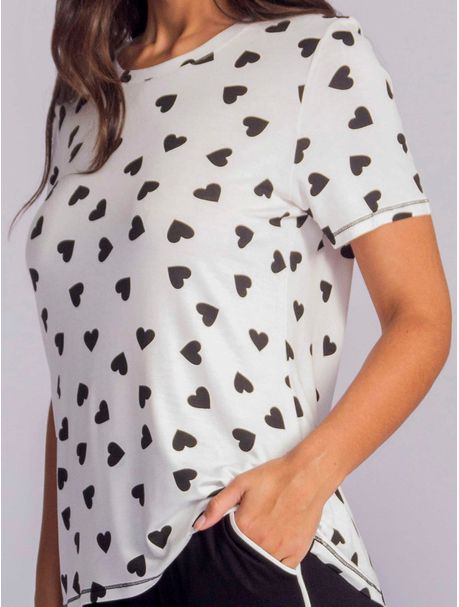 Pijama Feminino Longo Manga Curta Jessie