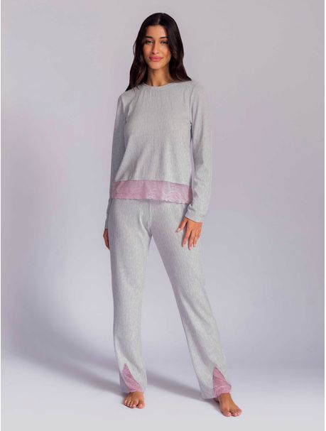 Pijama Feminino Manga Longa Thayla