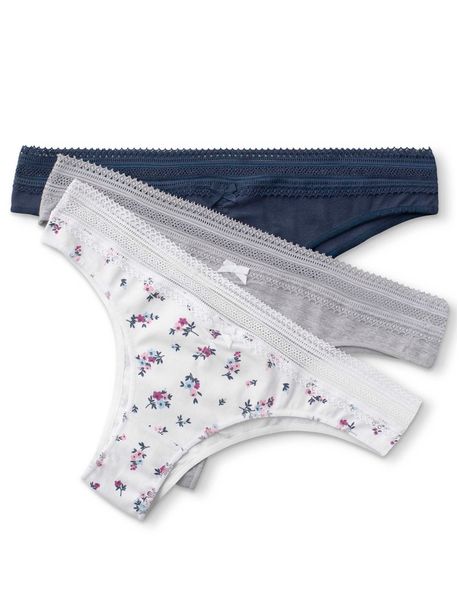 Kit Com 3 Calcinhas Biquíni Renda Flowers