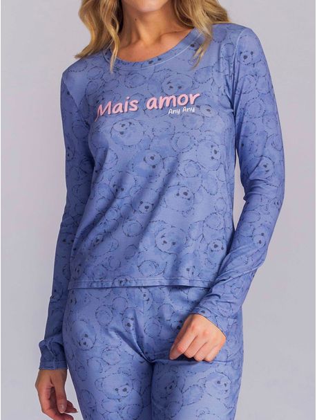 Pijama Feminino Manga Longa Mais Amor