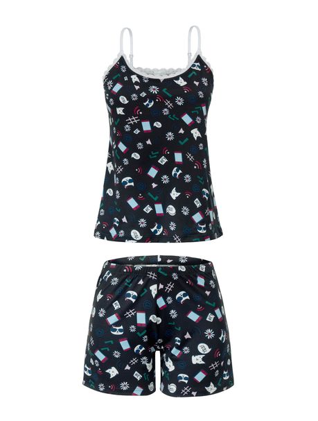Short Doll Alças Phone Black