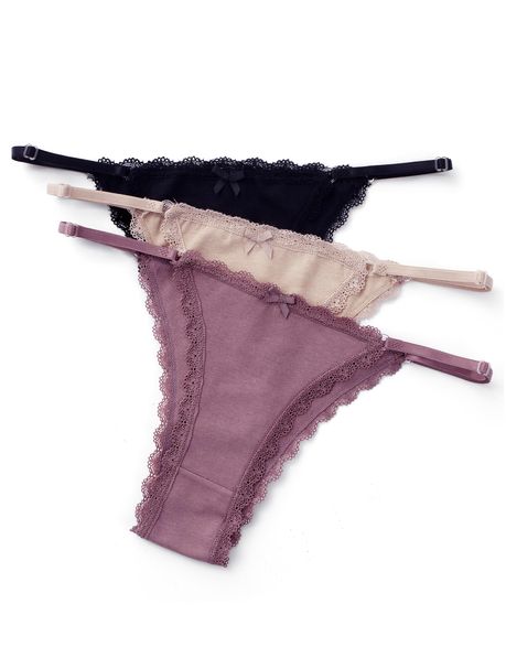 Kit Com 3 Calcinhas String Confort Uva