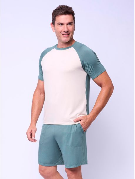 Pijama Masculino Manga Curta Abner