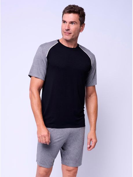 Pijama Masculino Manga Curta Bill