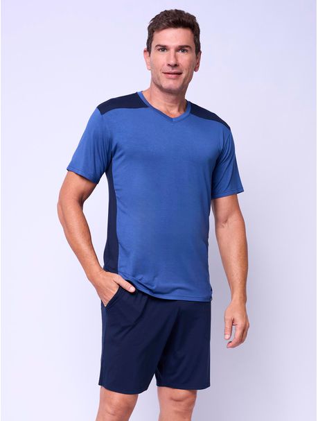 Pijama Masculino Manga Curta Elton