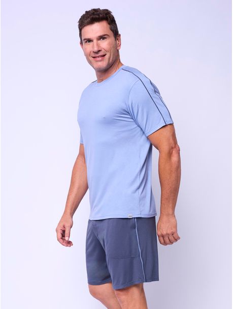 Pijama Masculino Manga Curta Derik