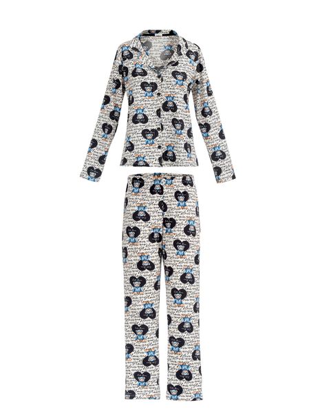 Pijama Feminino Manga Longa Aberto Cute Bear