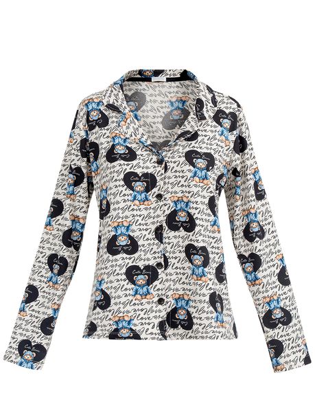 Pijama Feminino Manga Longa Aberto Cute Bear