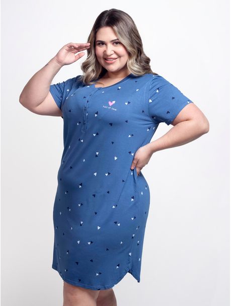 Camisola Plus Size Manga Curta No Stop