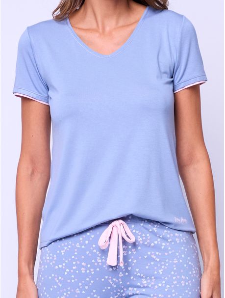 Pijama Feminino Capri Manga Curta Millie