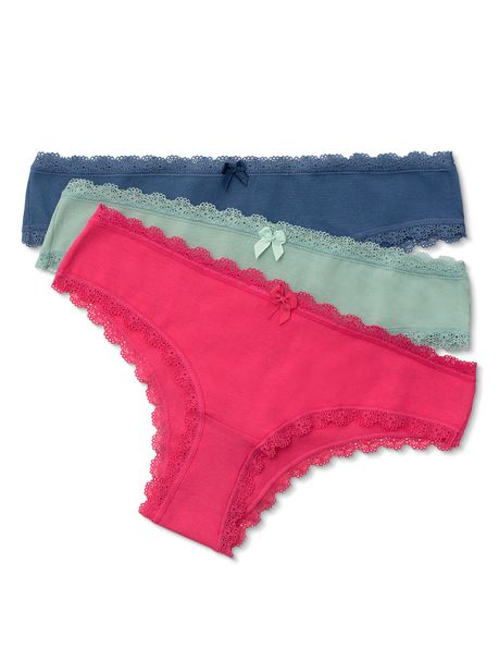 Kit Com 3 Calcinhas Boneca Confort Pink