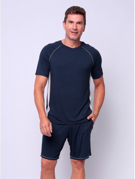 Pijama Masculino Manga Curta Leon