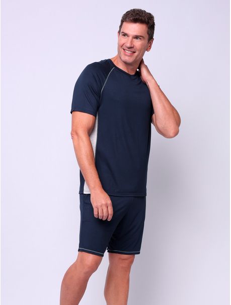 Pijama Masculino Manga Curta Leon