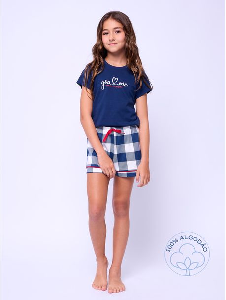 Short Doll Infantil Manga Curta You And Me