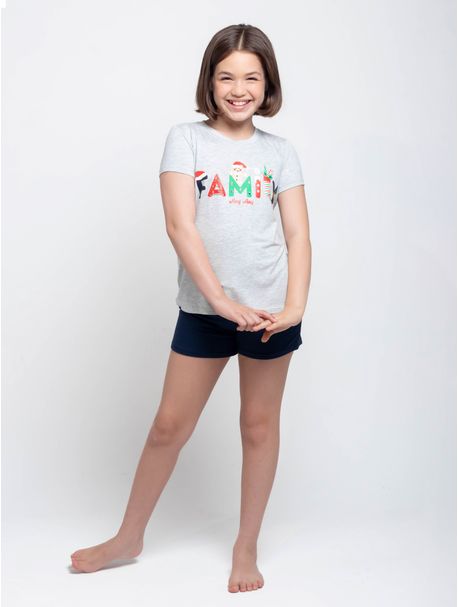 Short Doll Infantil Manga Curta Natal