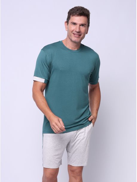 Pijama Masculino Manga Curta Pierre