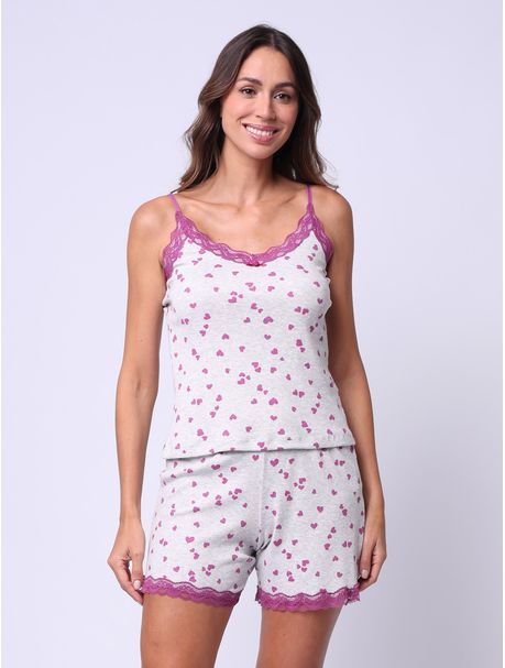 Short Doll Alças Pink Romance