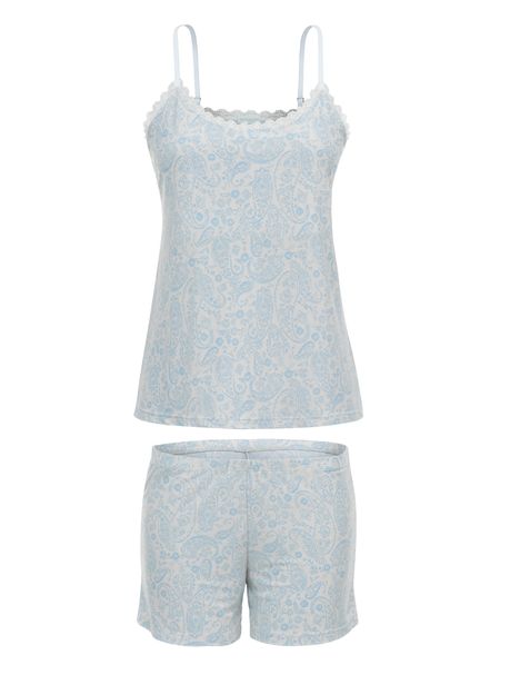 Short Doll Alças Paisley Blue