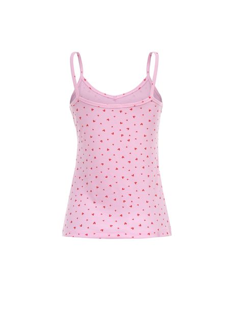 Pijama Feminino Capri Alças Coração Rib