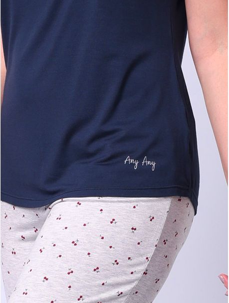 Pijama Feminino Capri Manga Curta Leticia